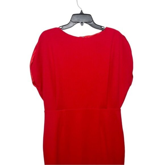Alexia Admor Gianna Draped off Boatneck Dress in Red, Size L - Picture 6 of 10